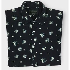 Rodd &‎ Gunn Shirt Mens Size Medium Blue Geometric Cotton Sports Fit Italy